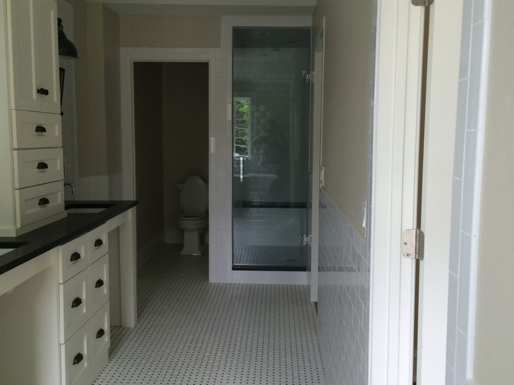 white bathroom tile