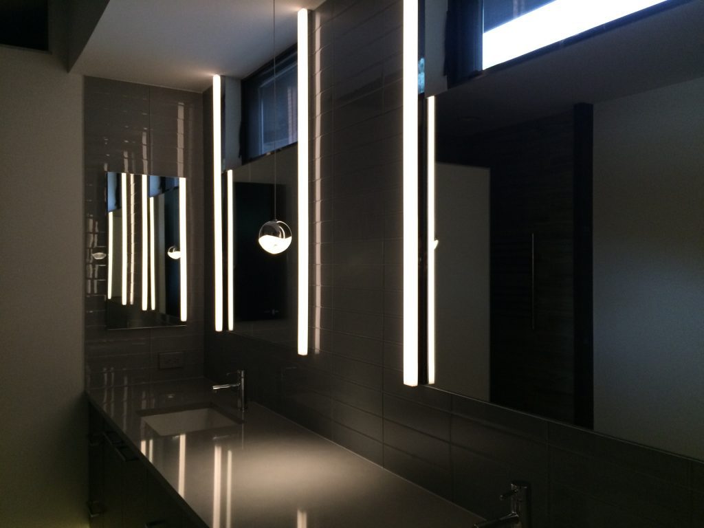 dark bathroom tile